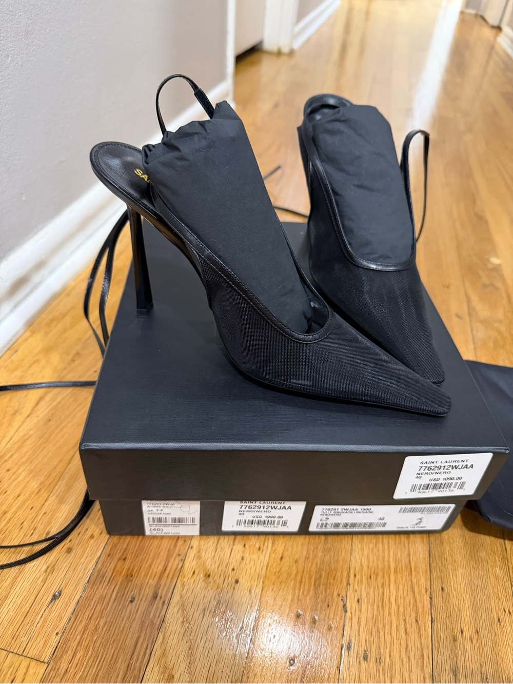 NWT Saint Laurent Oxalis 110 Mesh & Leather Pump - Picture 8 of 9